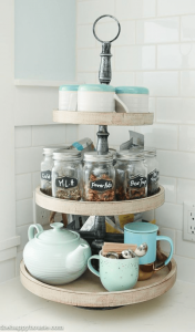 create new spaces at home - Simple Coffee Station in a Cupcake Holder