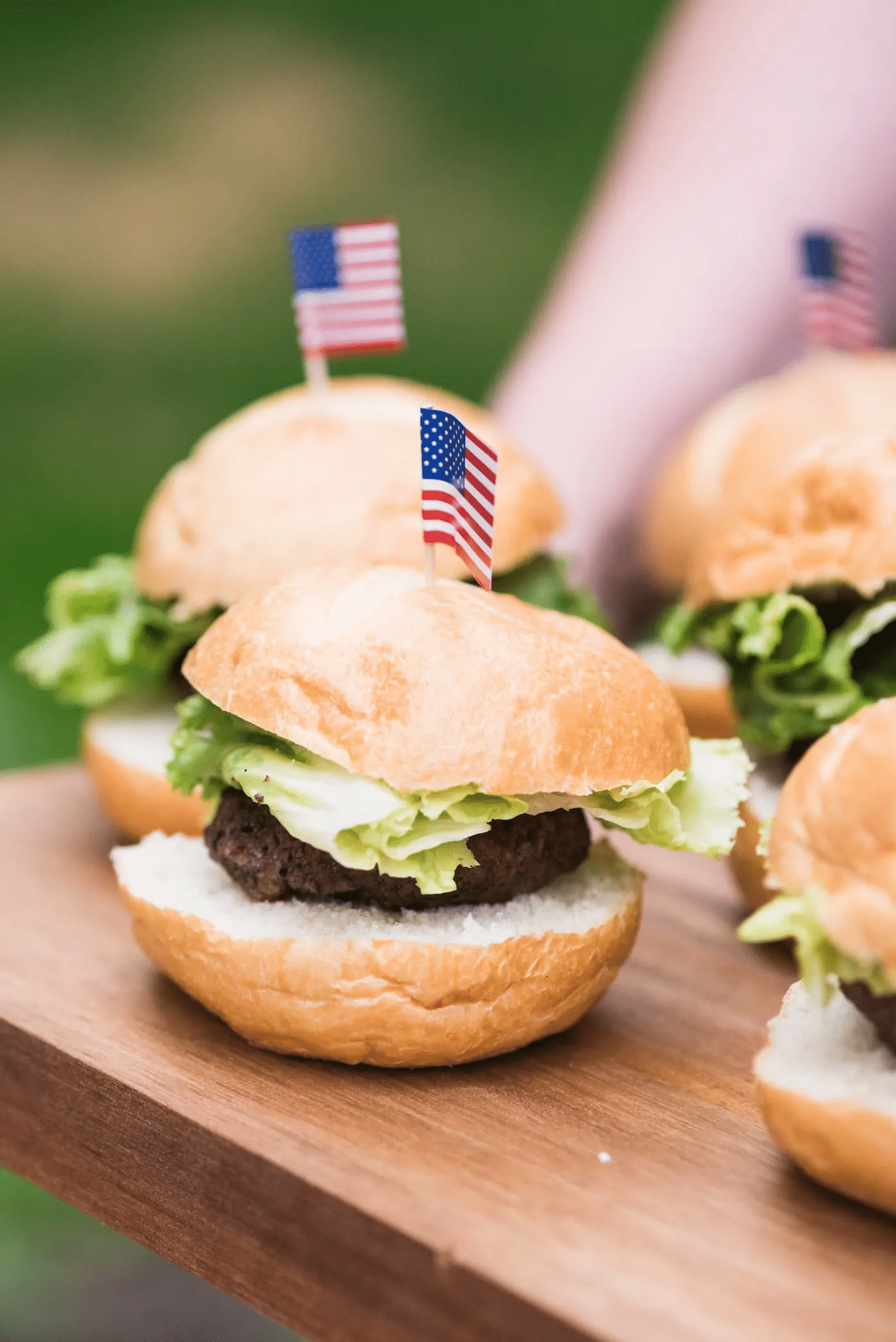 Burger with USA flag