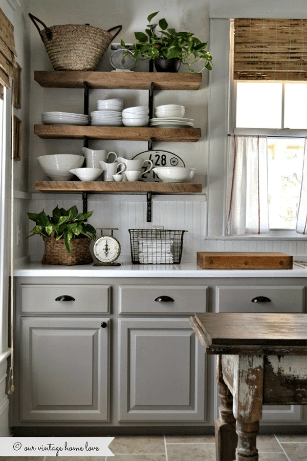 Farmhouse kitchen from Our Vintage Home Love