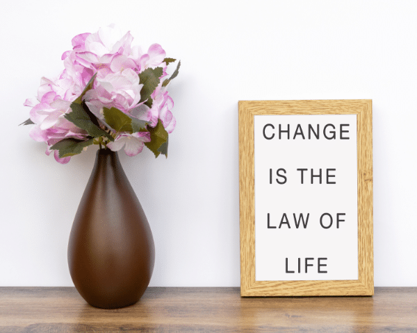 change is the law of life