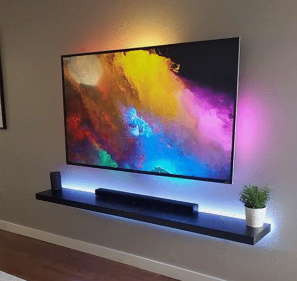 lighting on TV wall