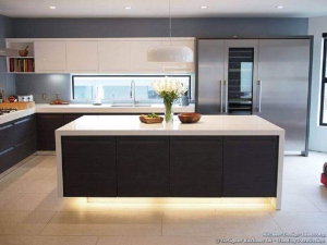 Island with lighting via Kitchen Design Ideas