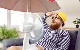 man in his home during the summer