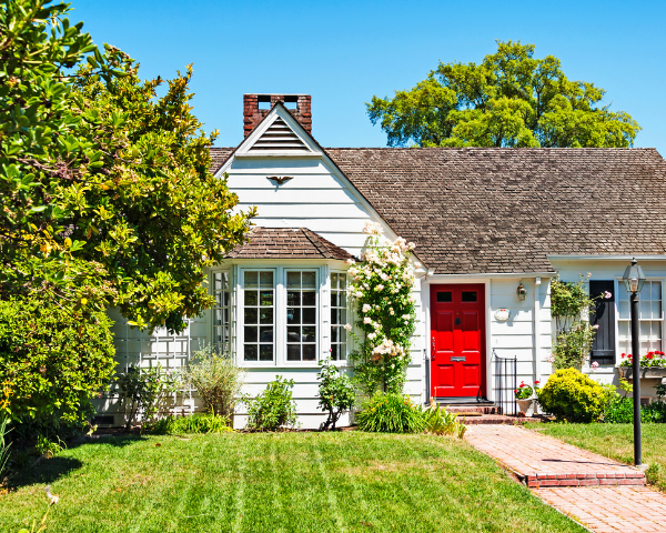 red front door