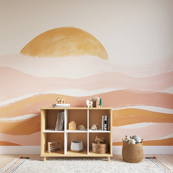 Peach Fuzz Nursery Mural