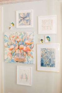 peach and blue wall art from Pinterest