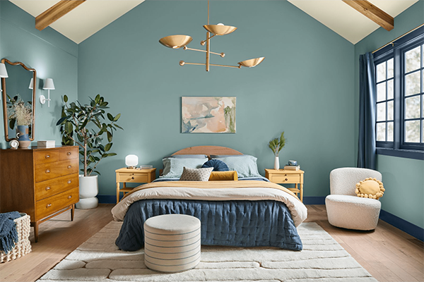 Bedroom Wall in "Mapped Blue" by Dutch Boy