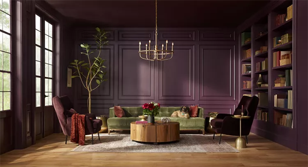 Living Room Wall in "Purple Basil" by Glidden