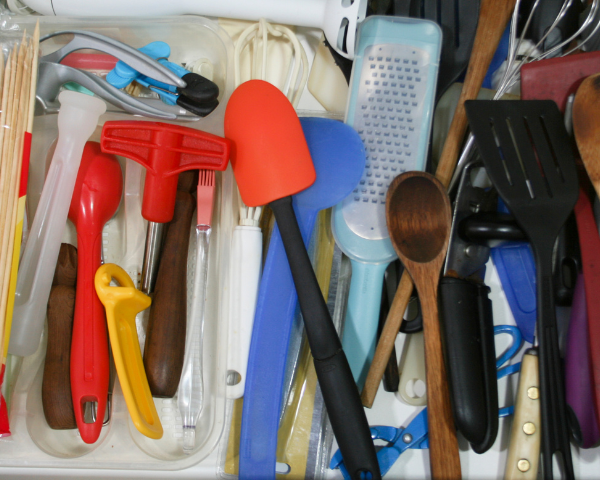 kitchen items in a drawer