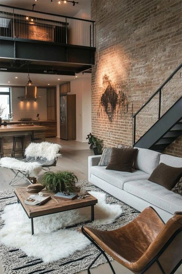 Industrial Style Home Living Area
