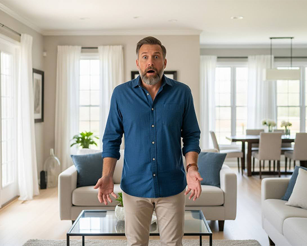 man home buyer looking shocked