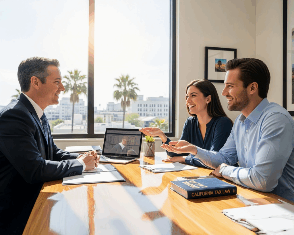 Homeowners having a meeting with their tax accountant