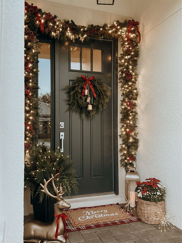 Christmas entryway door