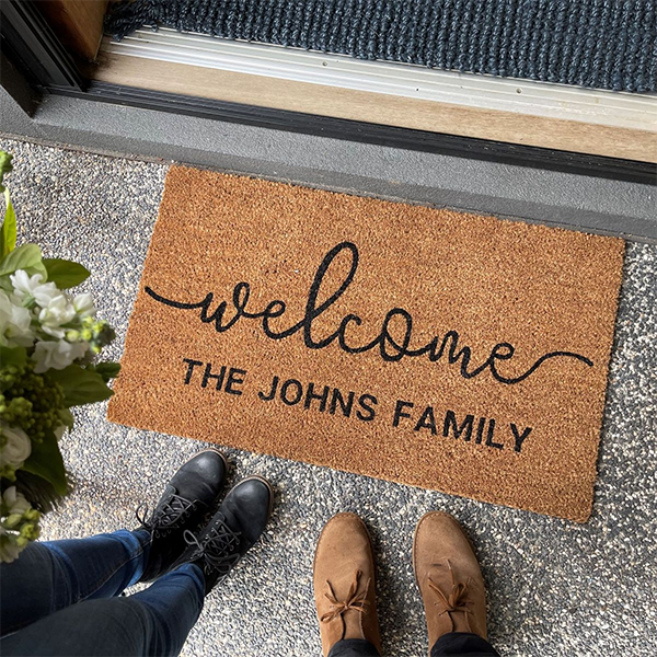 "Welcome" The Johns Family Customized Door Mat