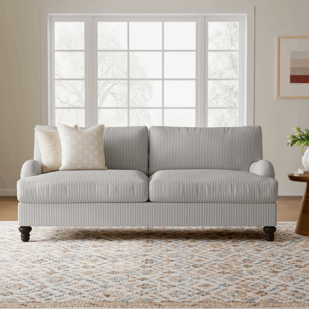 striped sofa from Wayfair