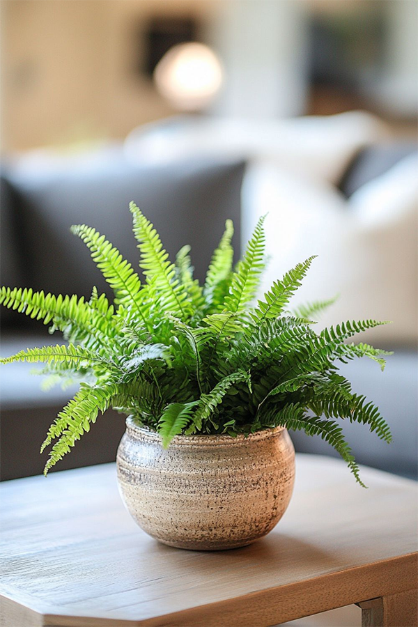 Small Fern plant in the living room area
