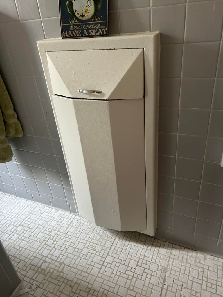 Vintage Bathroom Built in Hamper
