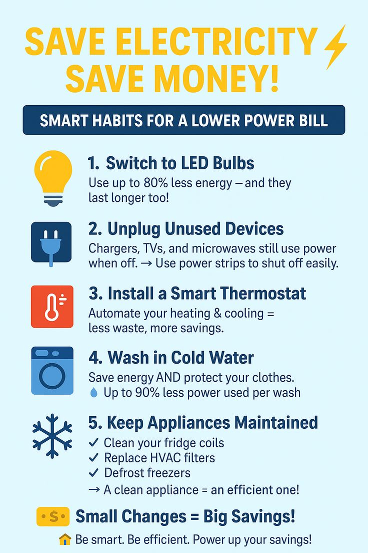 save electricity save money infographic